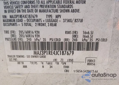 2018 Ford Ecosport S from USA, damaged, VIN MAJ3P1RE4JC187679